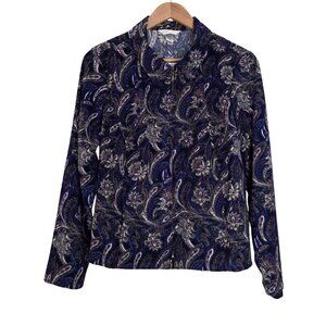 NWT Women's - Christopher & Banks Paisley Zip Front Jacket, Size Large